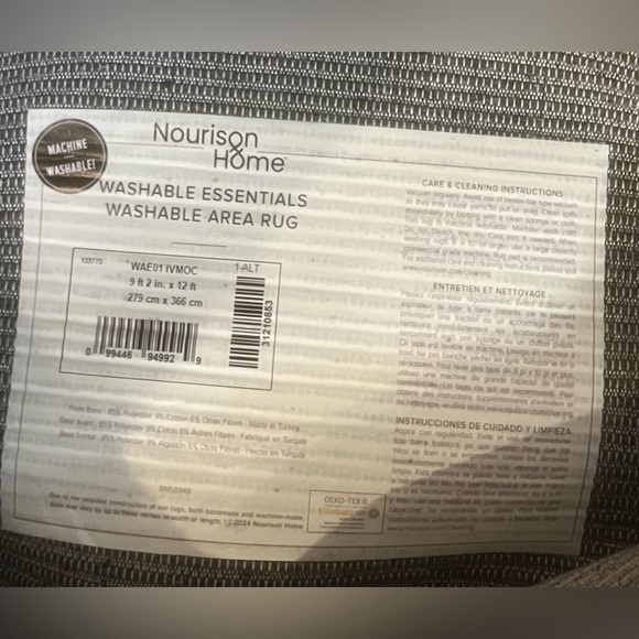 Nourison Home 9 X 12 (ft) Ivory Mocha Indoor
Solid Machine Washable Area Rug New - Picture 6 of 6